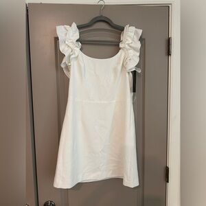 French Connection Ivory Dress with Ruffle Detail